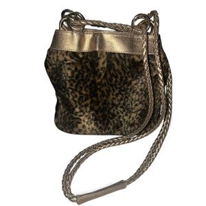Tianni Leopard Patterned Crossbody Bag with Gold Details